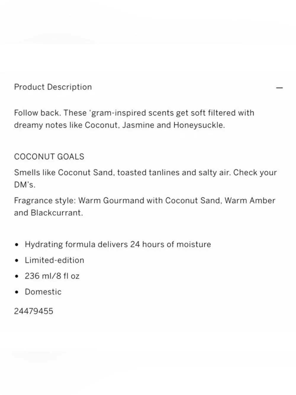 Victoria's Secret PINK Coconut Goals Scented Lotion ~ 8 fl.oz.